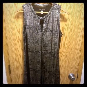 Silver & Black Dress with Neck Cutout